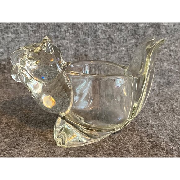 VTG Avon Candle Votive Holders Crystal Glass Squirrel Dove Lot of 2 - Picture 3 of 16